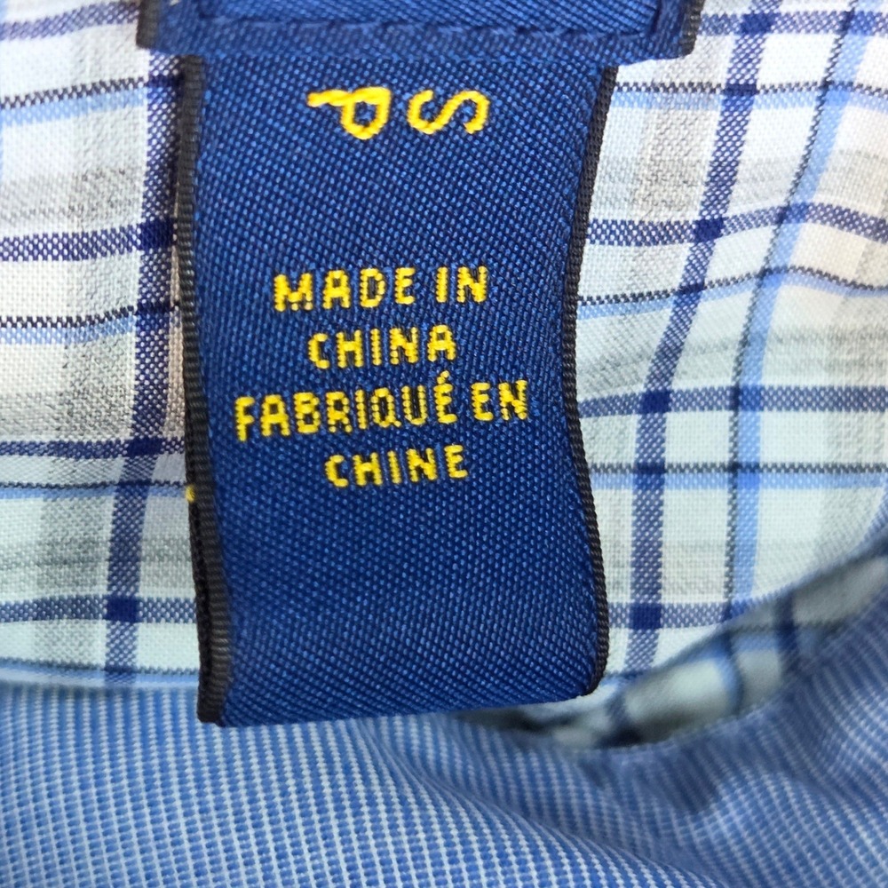 Polo Ralph Lauren Button Down Shirt Mens S Stretch Cotton Check Blue White 80ch - Picture 3 of 8